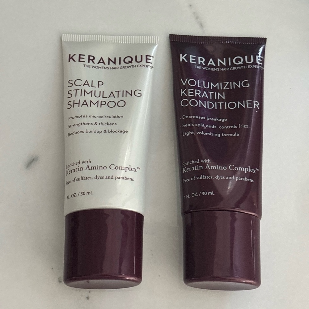 KERANIQUE  Stimulating Shampoo  + Volumizing Conditioner  1 OZ SAMPLES